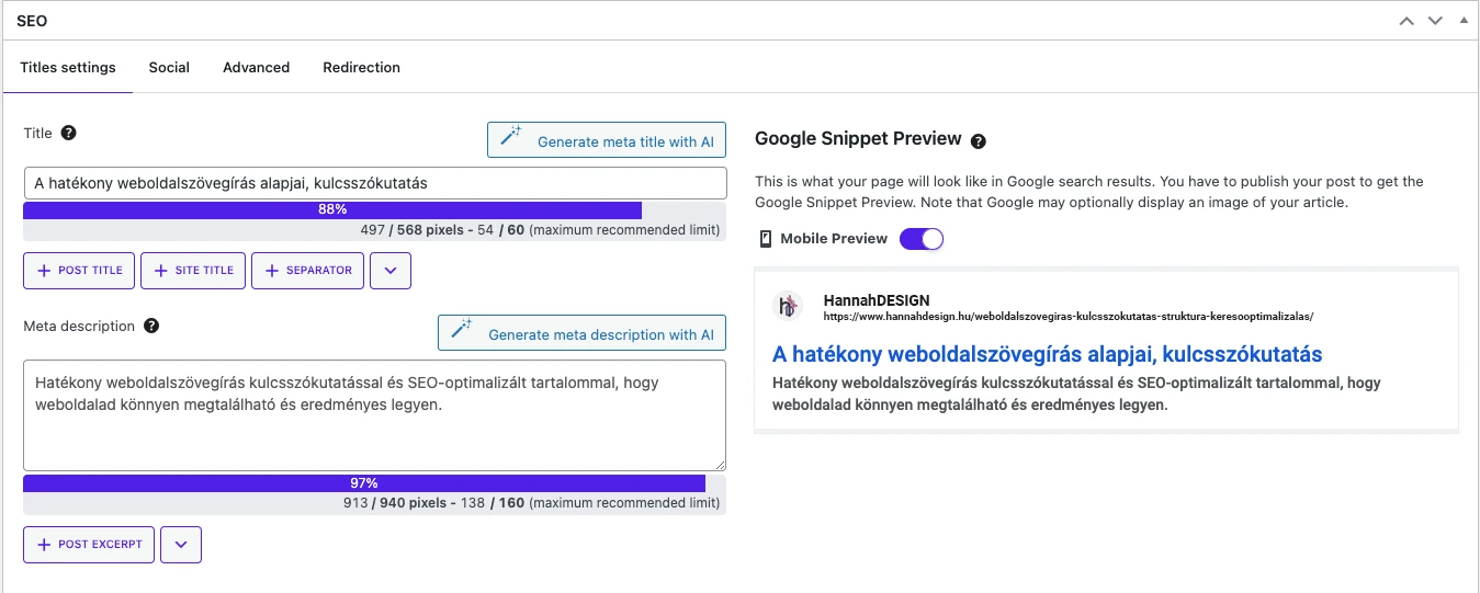 weboldalszövegírás